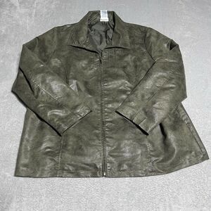 Vicki Wayne Jacket Womens 2X‎ Green Animal Print Zip Up Lightweight